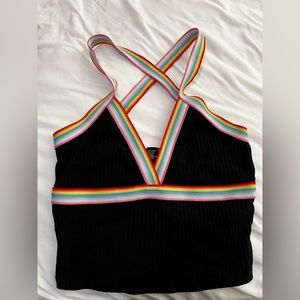 Cross-strap crop top